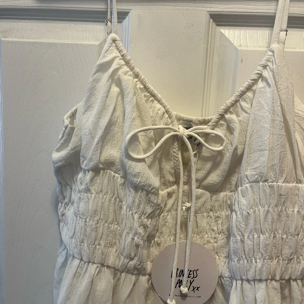 NWT White Boho Mini Dress Size 12 - Picture 11 of 13